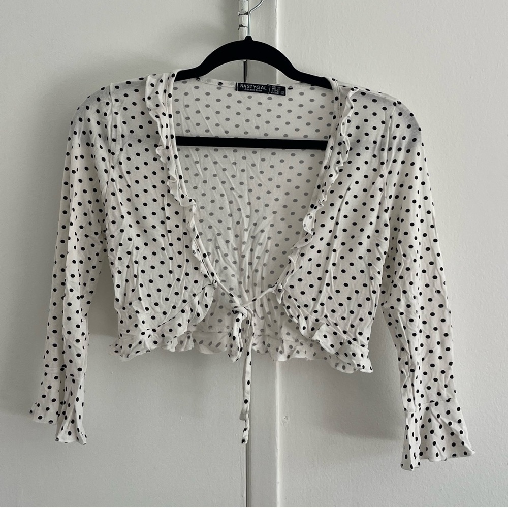 NastyGal Tie Front Blouse
